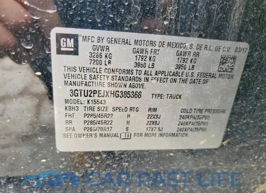 3GTU2PEJXHG385368# 12