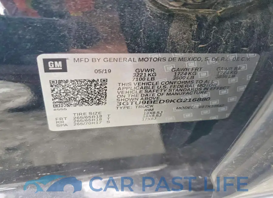 3GTU9BED9KG216880# 12