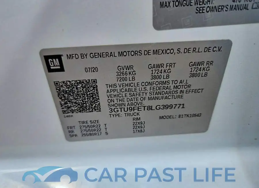 3GTU9FET8LG399771# 12