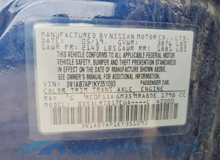 3N1AB7AP1KY351093# 13