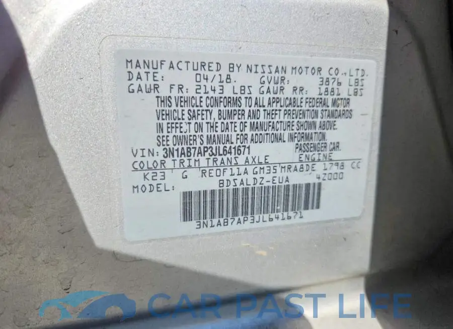 3N1AB7AP3JL641671# 13