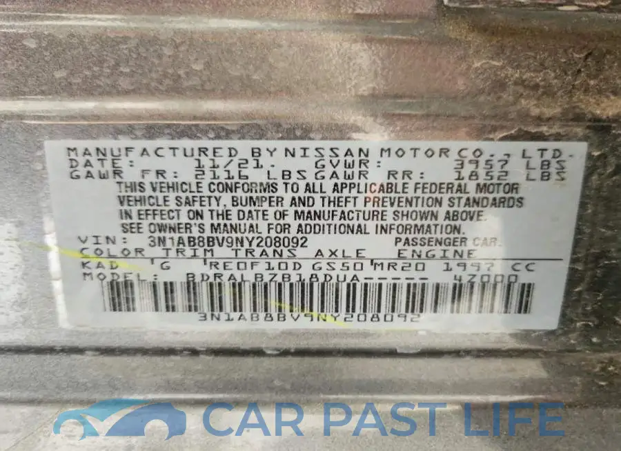 3N1AB8BV9NY208092# 13