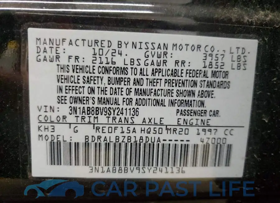 3N1AB8BV9SY241136# 12