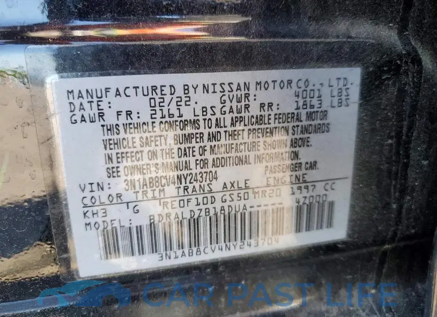 3N1AB8CV4NY243704# 12