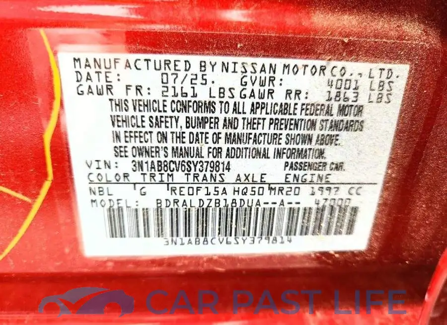 3N1AB8CV6SY379814# 12