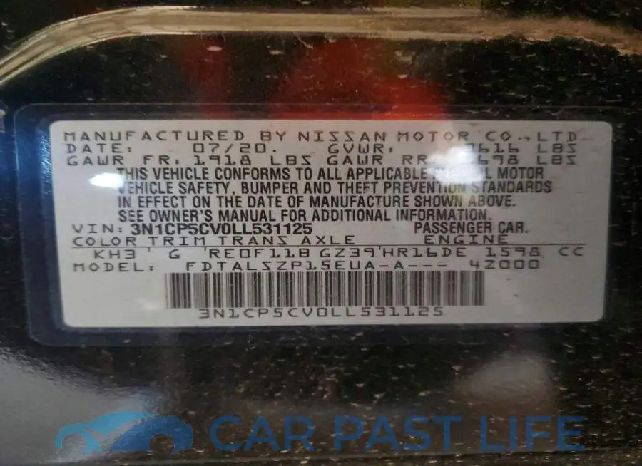 3N1CP5CV0LL531125# 12