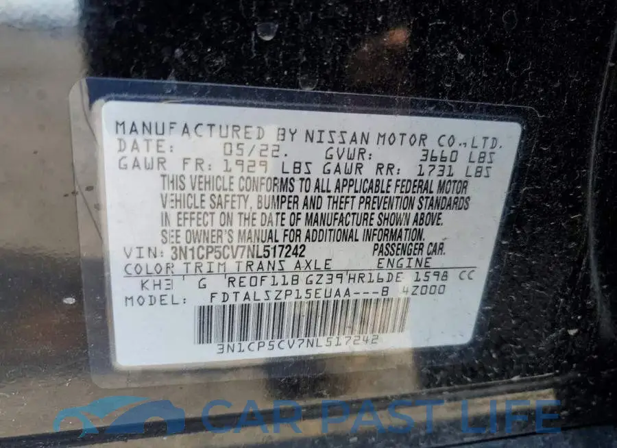 3N1CP5CV7NL517242# 13