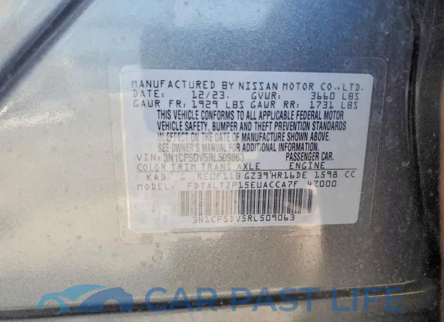 3N1CP5DV5RL509063# 13