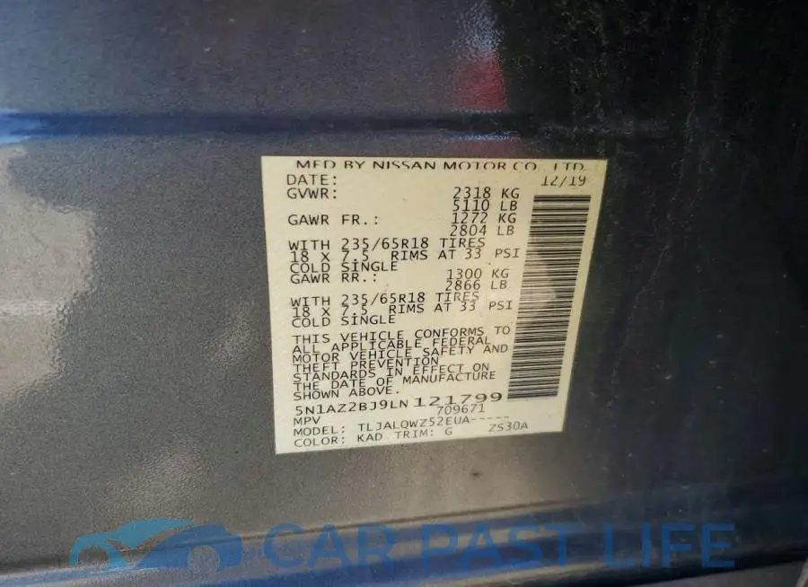 5N1AZ2BJ9LN121799# 13