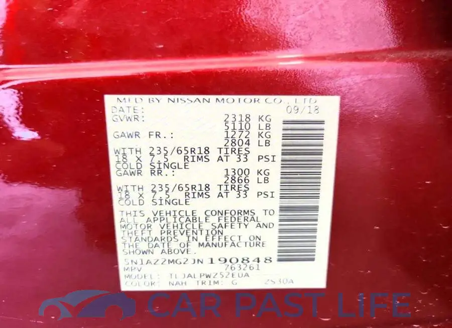 5N1AZ2MG2JN190848# 14