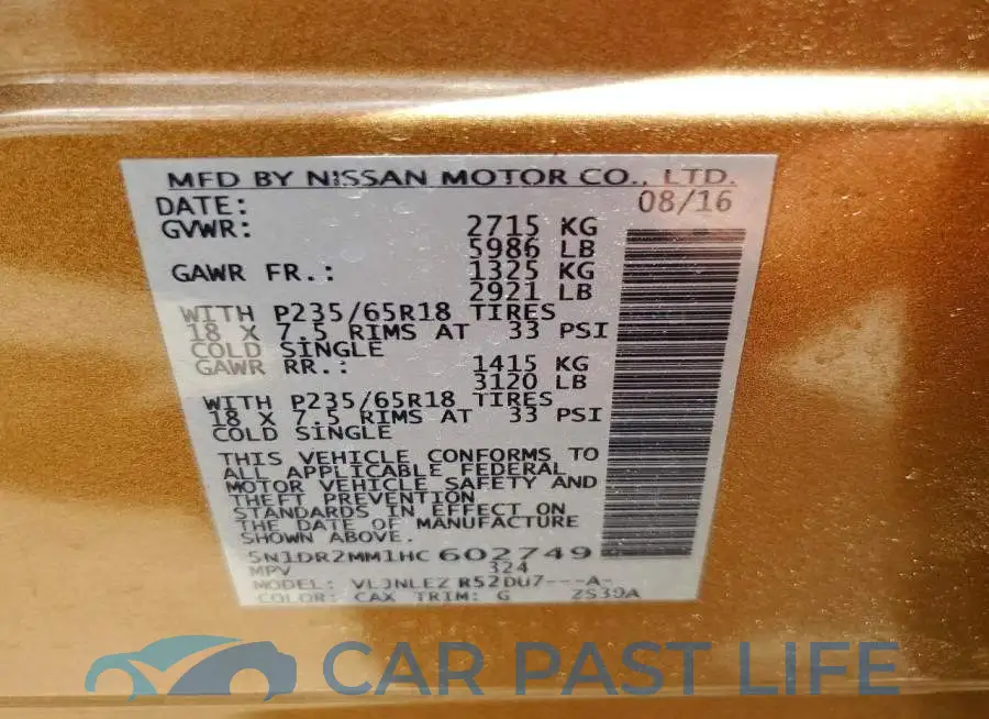 5N1DR2MM1HC602749# 13