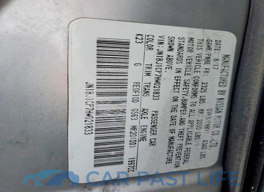 JN1BJ1CP7HW021833# 12