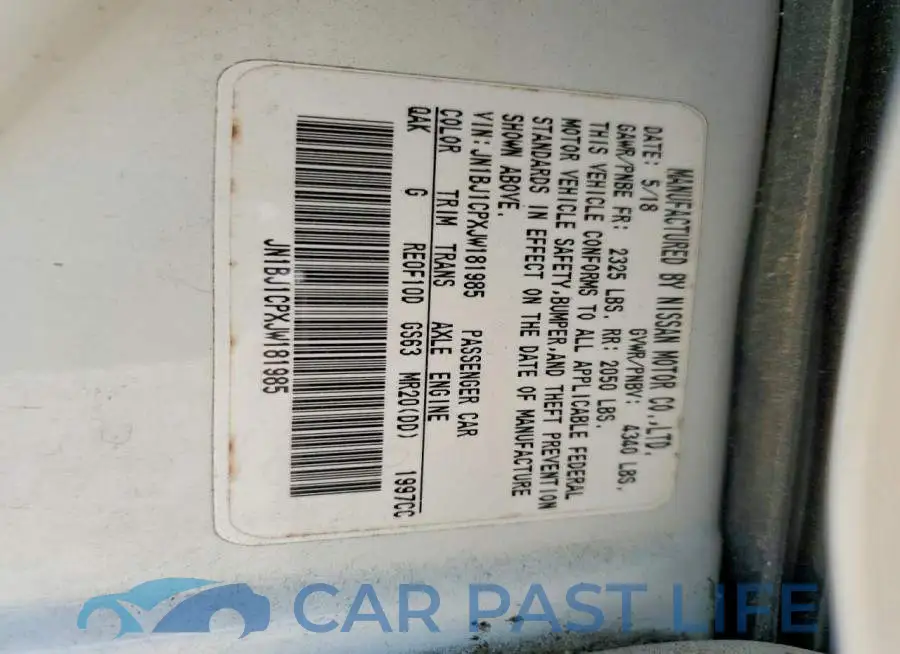 JN1BJ1CPXJW181985# 14