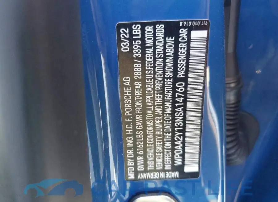 WP0AA2Y13NSA14760# 12