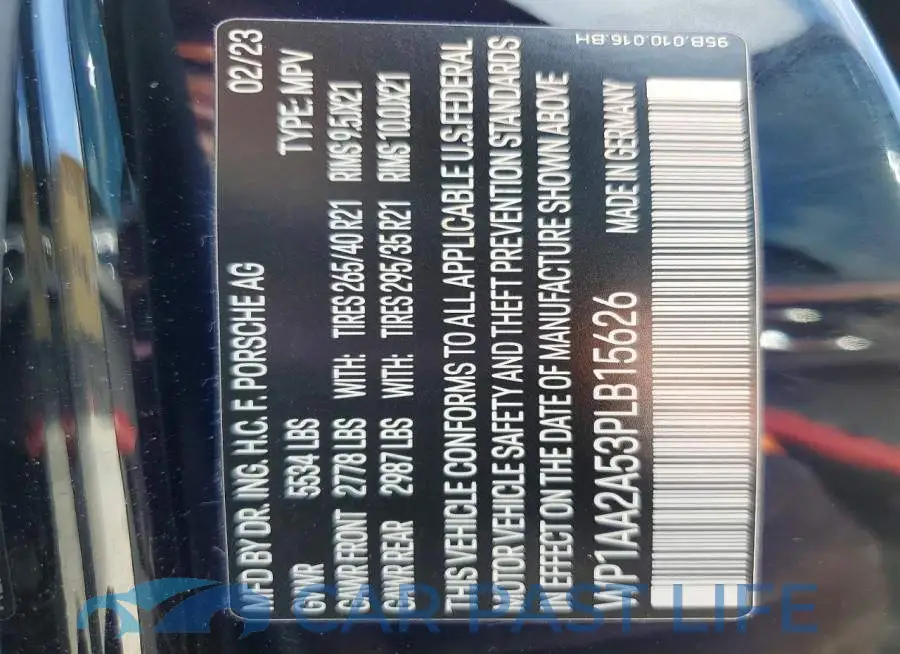 WP1AA2A53PLB15626# 13
