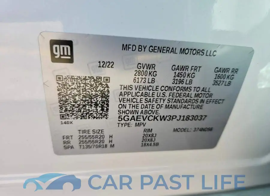 5GAEVCKW3PJ183037# 13