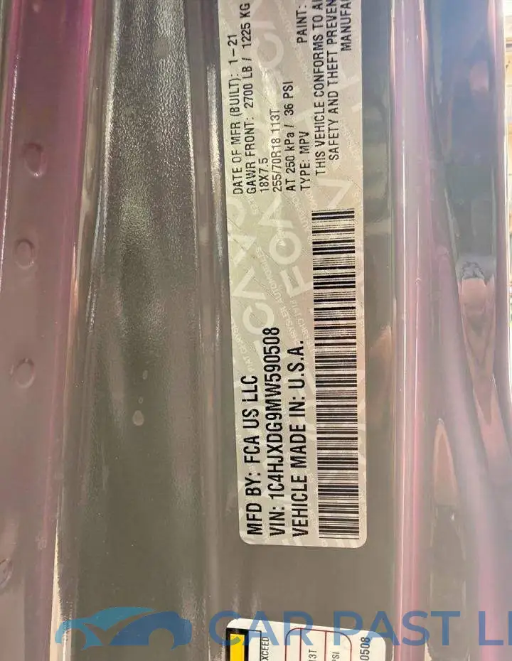 1C4HJXDG9MW590508# 10