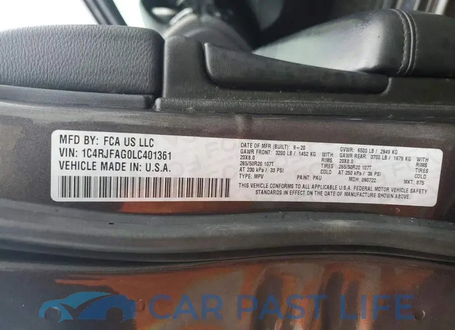 1C4RJFAG0LC401361# 13