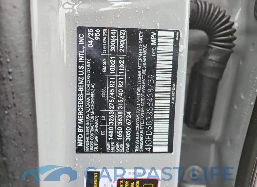 4JGFD6BB3SB438739# 13