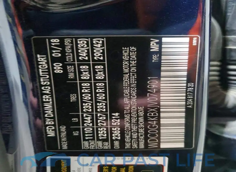 WDC0G4KBXJV074901# 14