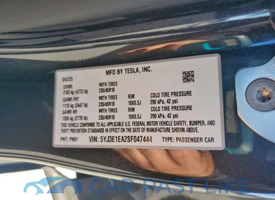 5YJ3E1EA2SF047444# 12