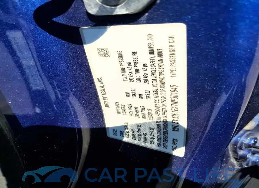 5YJ3E1EA7NF301945# 12