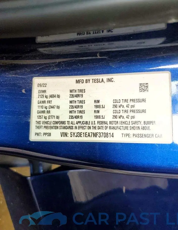5YJ3E1EA7NF370814# 12