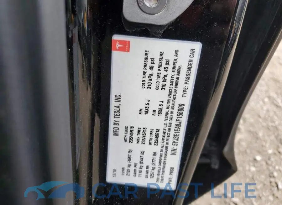 5YJ3E1EA8JF156909# 12