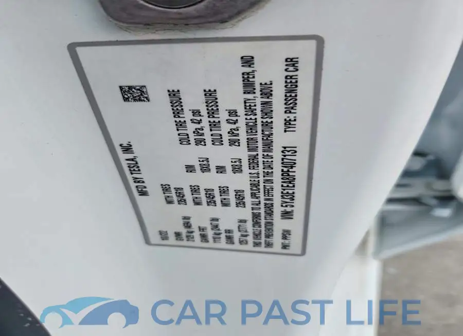 5YJ3E1EA8PF407131# 12