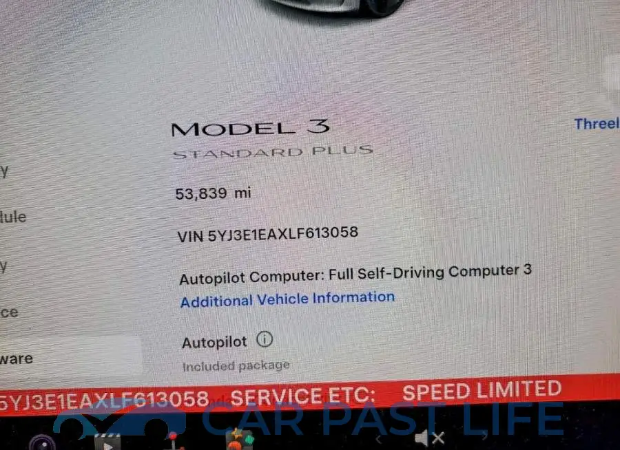 5YJ3E1EAXLF613058# 9