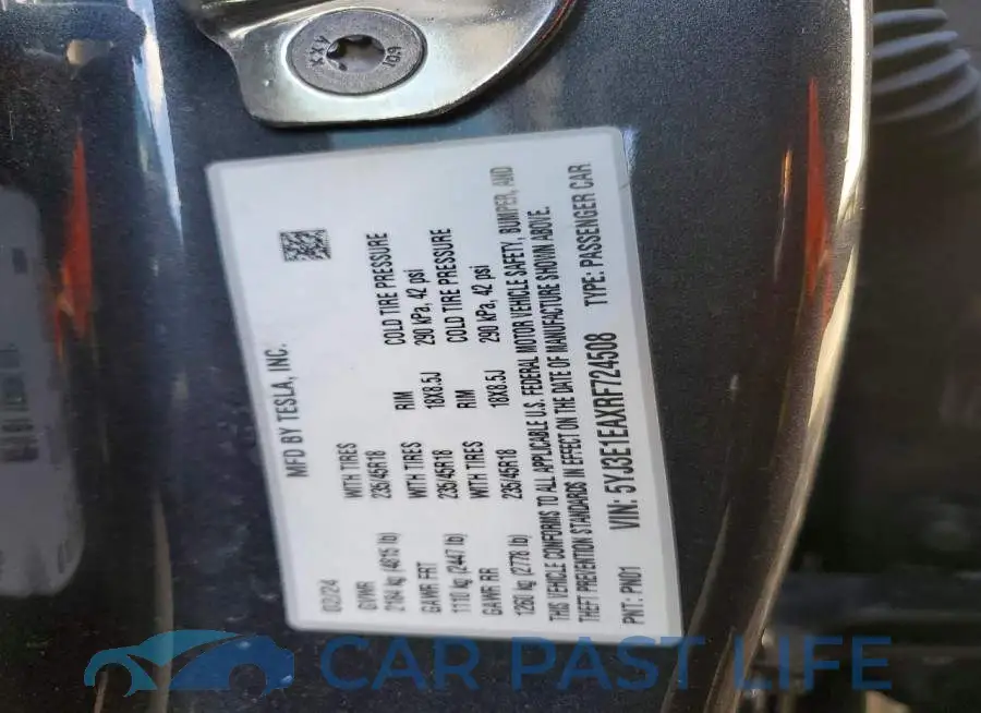 5YJ3E1EAXRF724508# 12