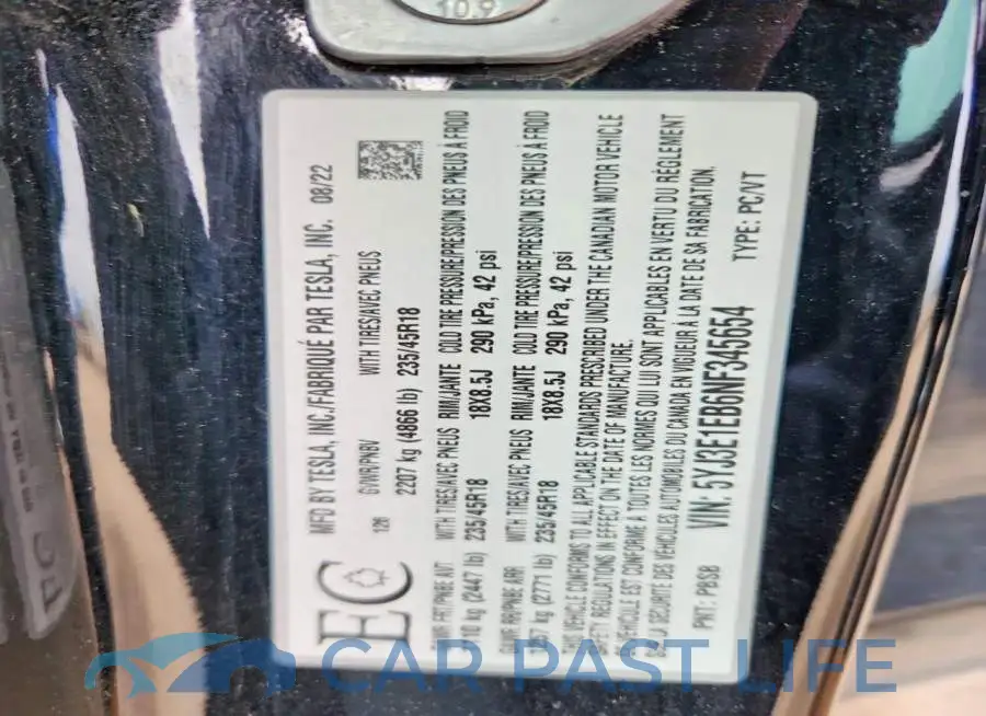 5YJ3E1EB6NF345654# 13