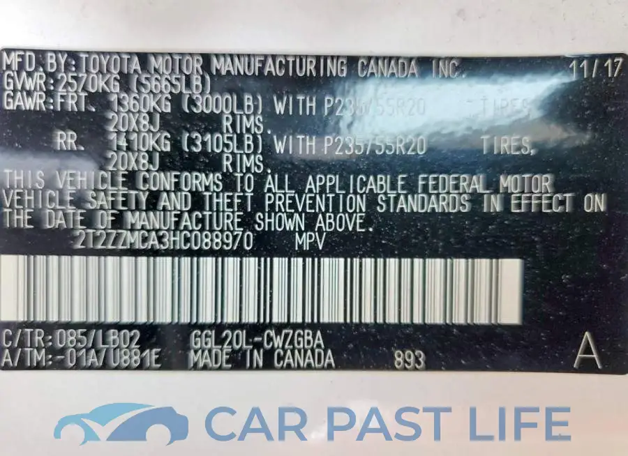 2T2ZZMCA3HC088970# 13