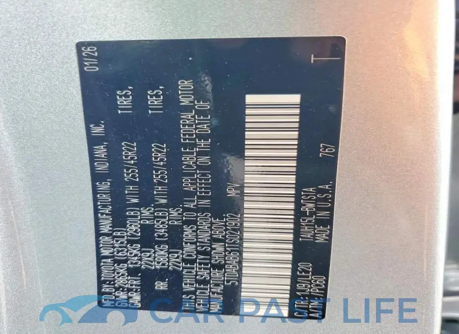 5TDABAB61TS021902# 12