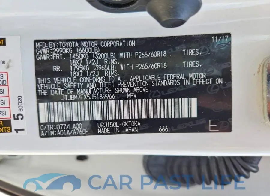 JTJBM7FX5J5189966# 13