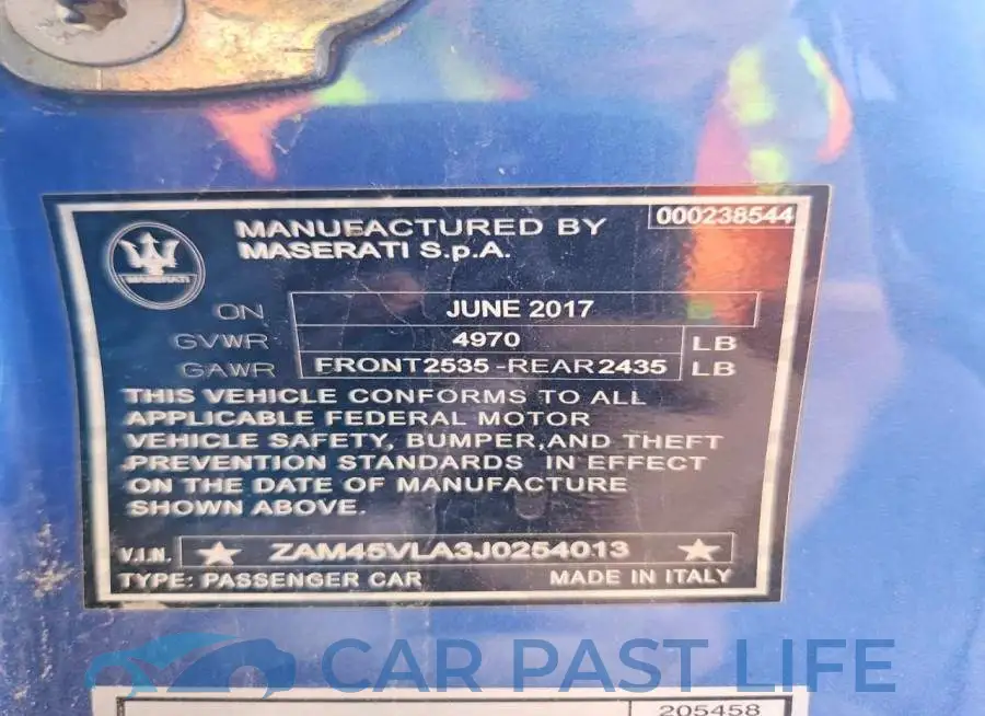 ZAM45VLA3J0254013# 12