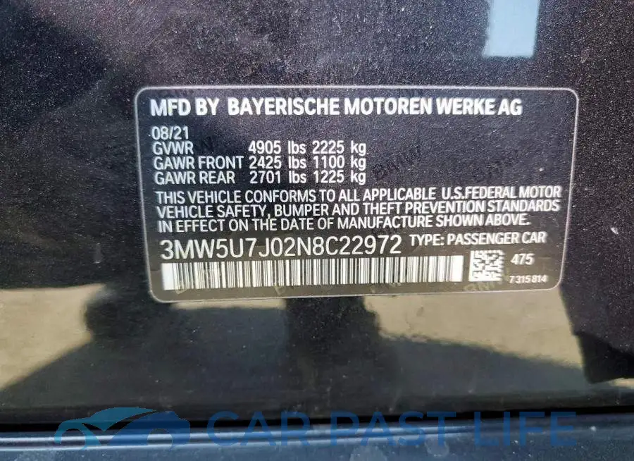 3MW5U7J02N8C22972# 12