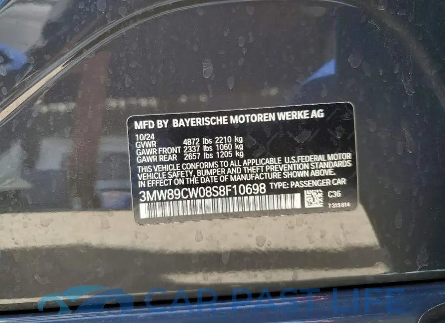 3MW89CW08S8F10698# 12