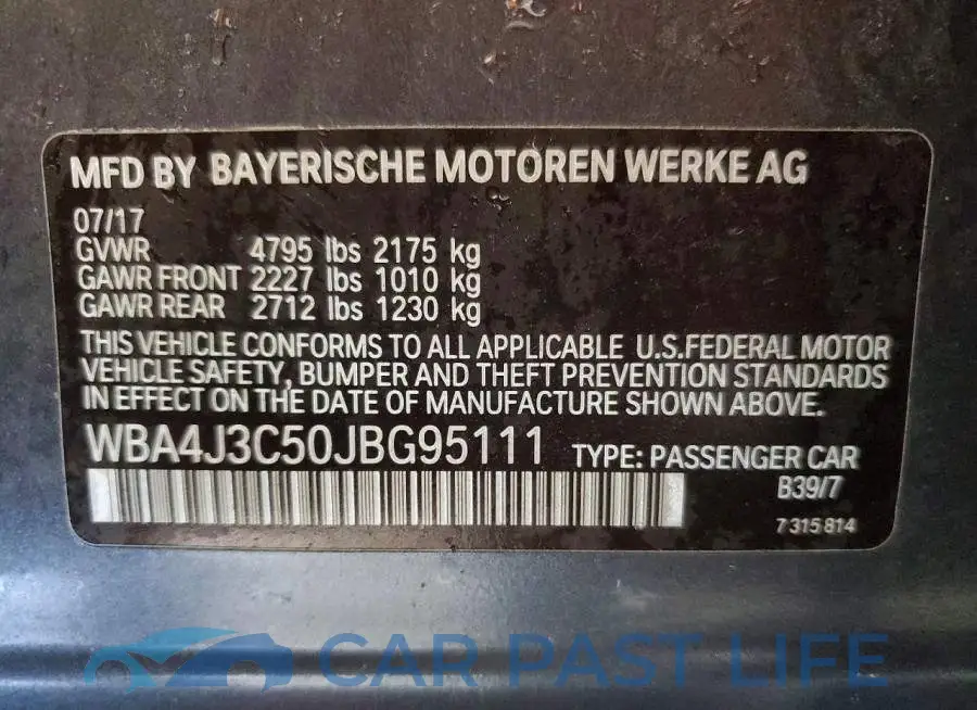 WBA4J3C50JBG95111# 12