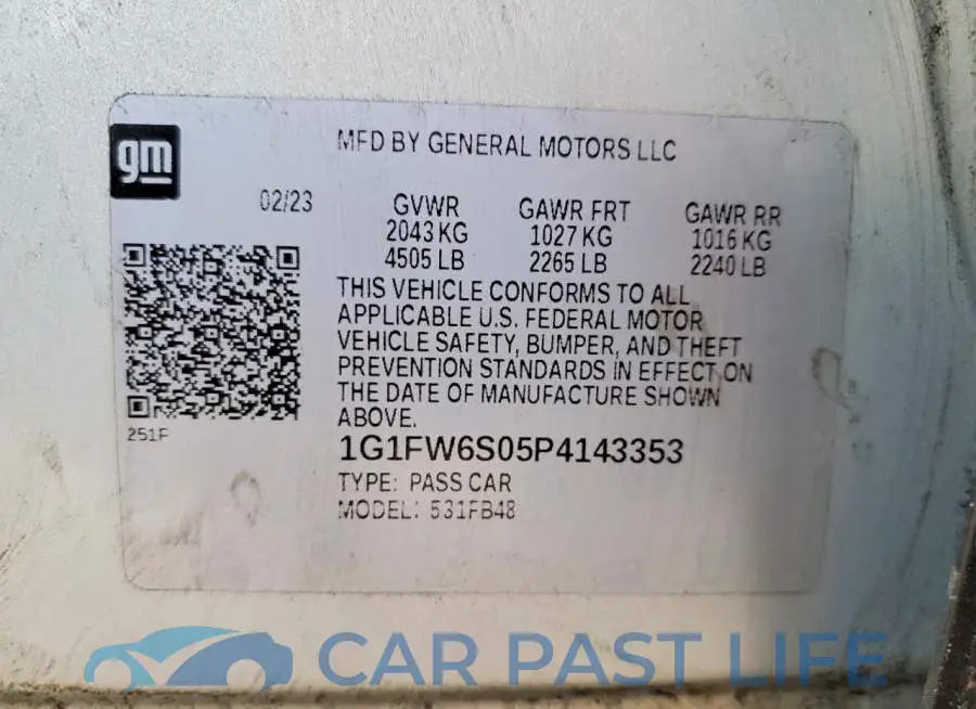 1G1FW6S05P4143353# 13