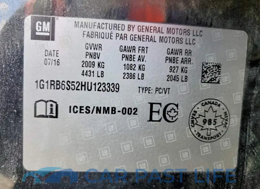 1G1RB6S52HU123339# 12