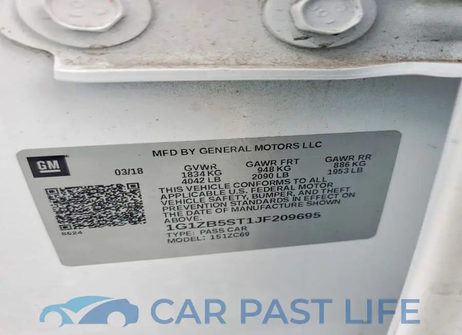 1G1ZB5ST1JF209695# 12