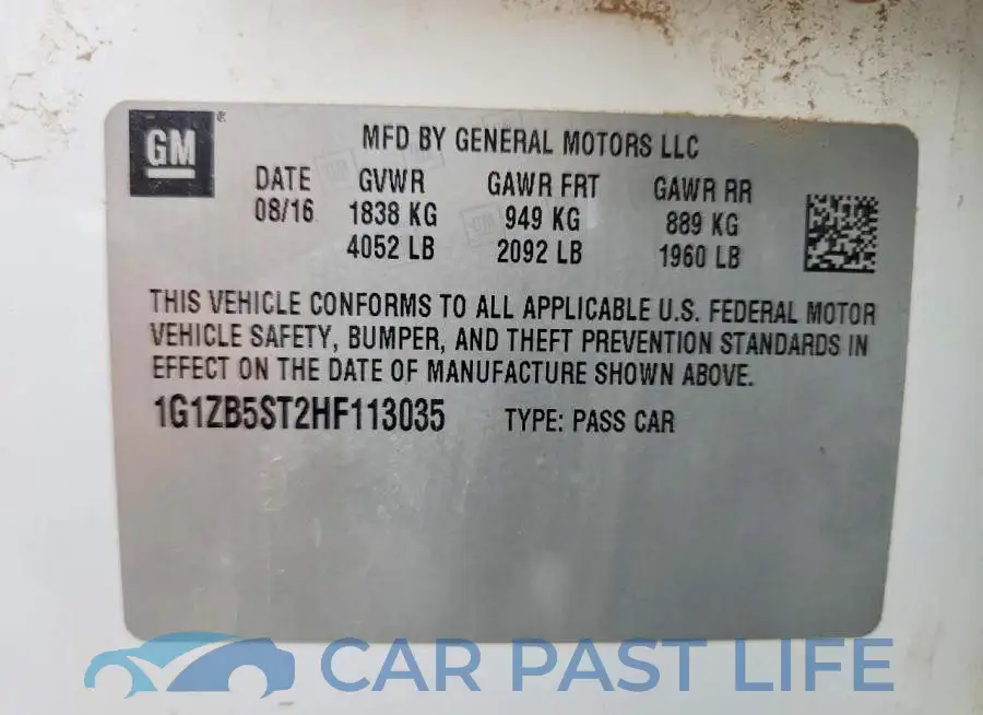 1G1ZB5ST2HF113035# 12