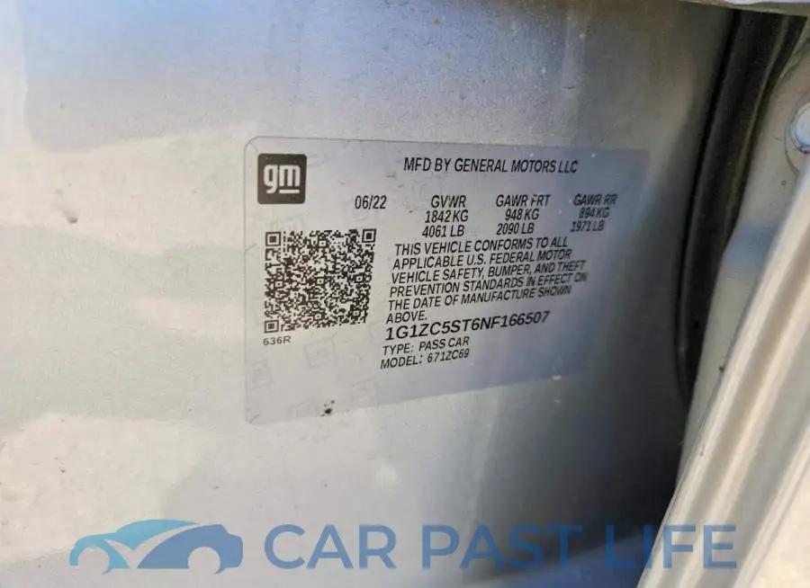 1G1ZC5ST6NF166507# 12