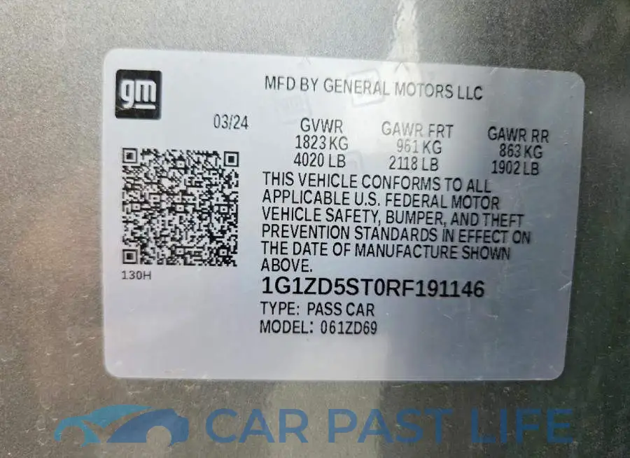 1G1ZD5ST0RF191146# 12