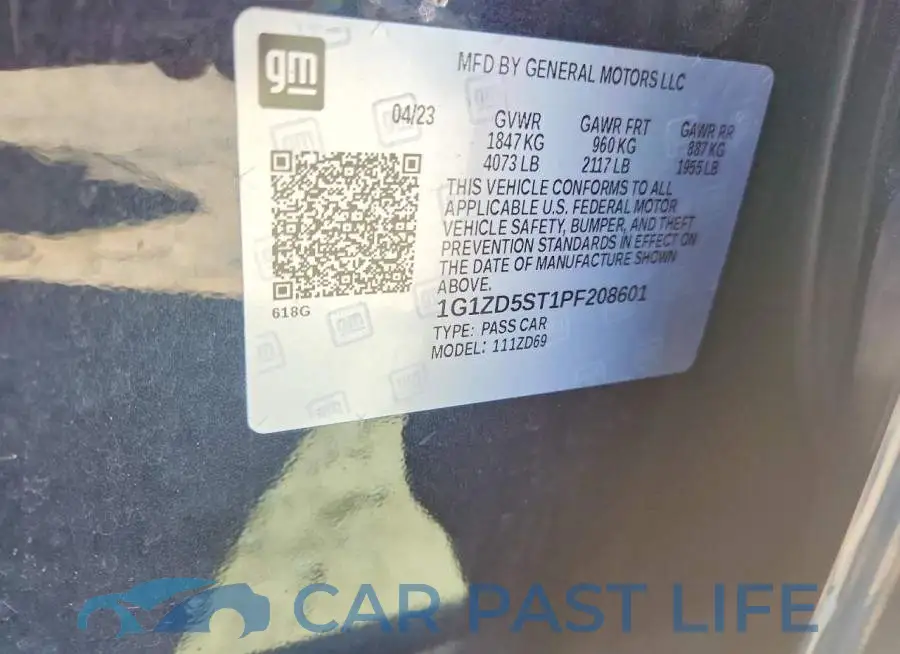1G1ZD5ST1PF208601# 12