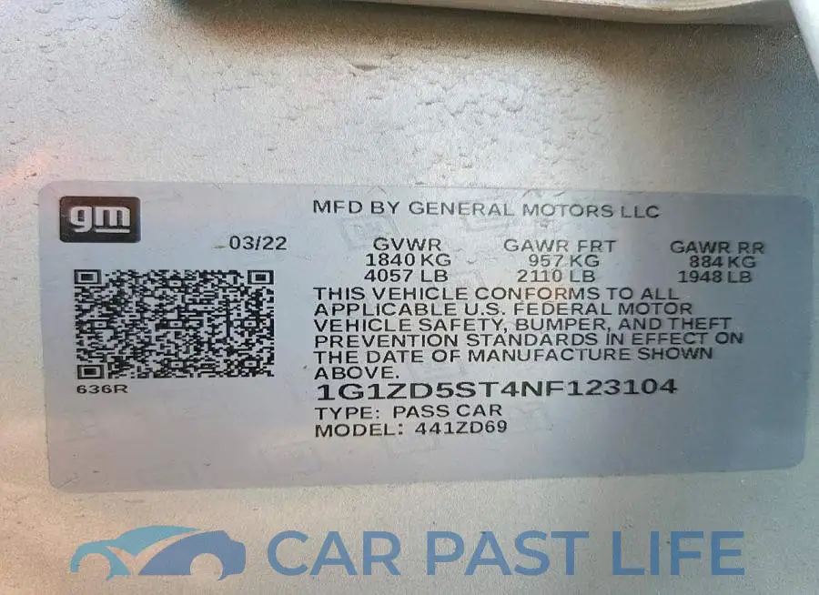 1G1ZD5ST4NF123104# 12