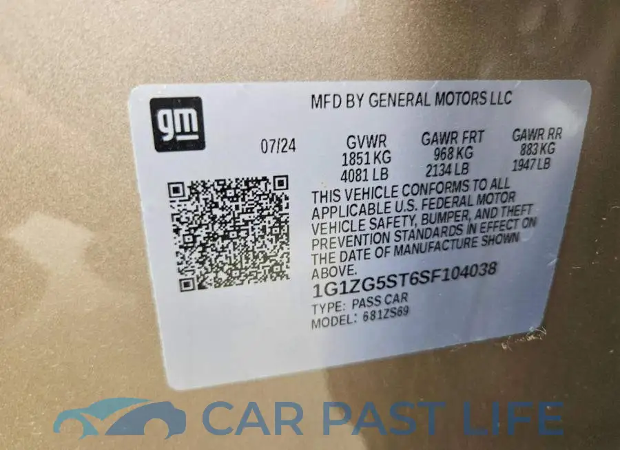 1G1ZG5ST6SF104038# 12