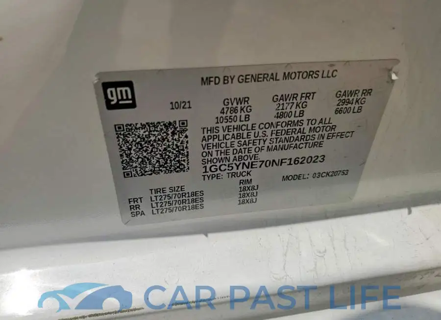 1GC5YNE70NF162023# 12