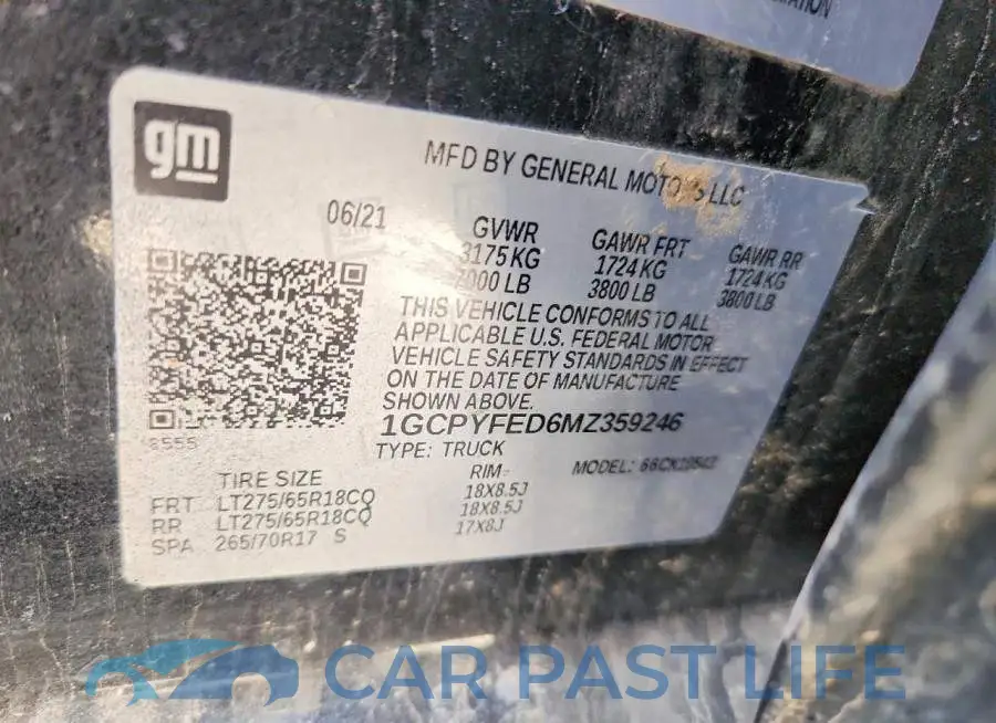 1GCPYFED6MZ359246# 12